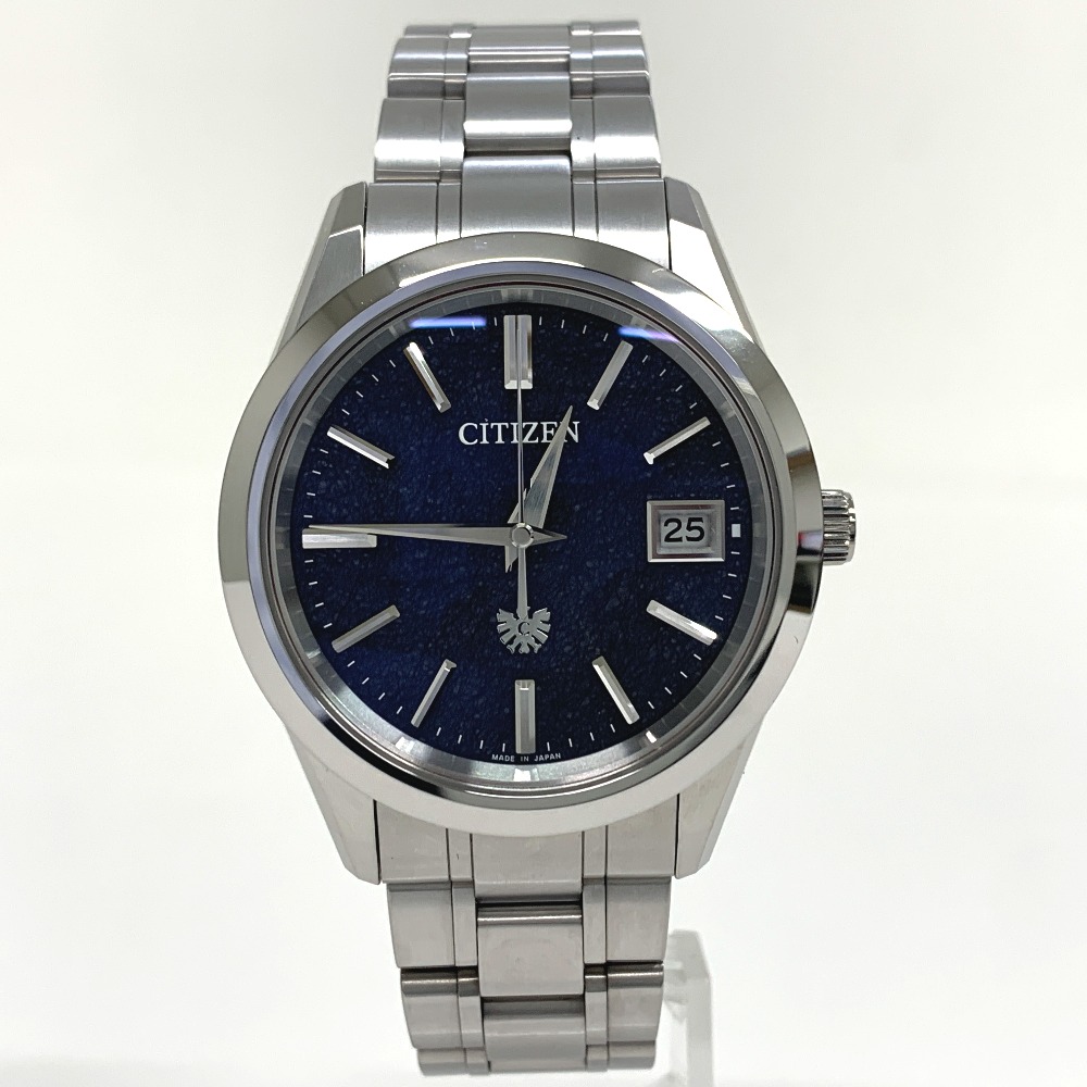 腕時計 The CITIZEN 30周年記念限定モデル AQ4100-65M 藍染和紙文字盤 エコドライブ メンズ 美品【質みなみ・板付店】【質屋】 【中古】 IT336491