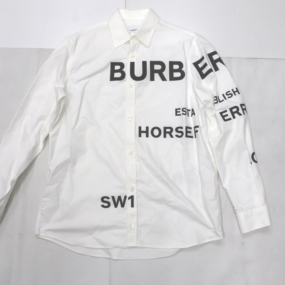バーバリー 長袖シャツ コットンシャツ ホースフェリープリント メンズ ＃S【質みなみ・到津店】【質屋】 BURBERRY 【中古】 ID347702