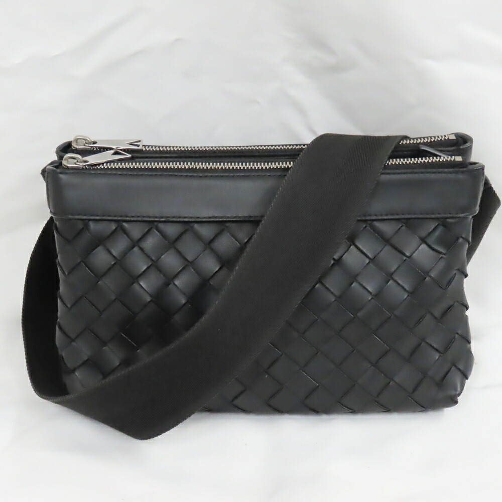 ボッテガヴェネタ ショルダーバッグ イントレチャート 二人組 メンズ 黒 BOTTEGAVENETA 中古【質みなみ・高砂店】【一六銀行】 BOTTEGAVENETA 【中古】 Ts807762