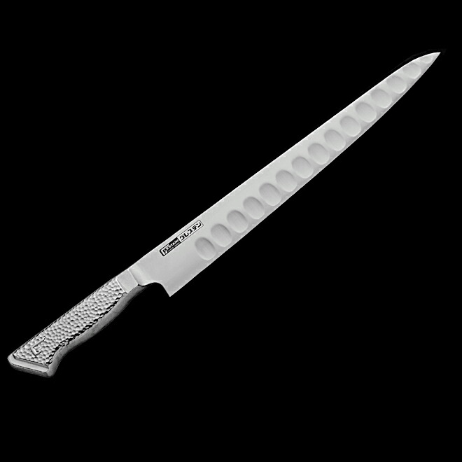 グレステン プロフェッショナルナイフステンレスハンドル 727TSM筋引27cm【送料無料/新潟の包丁/ディンプル/高級包丁/一流シェフ愛用/驚きの切れ味/トマトがきれいに切れる/刃離れ/日本製】モデル変更によりGマークは入っておりません。