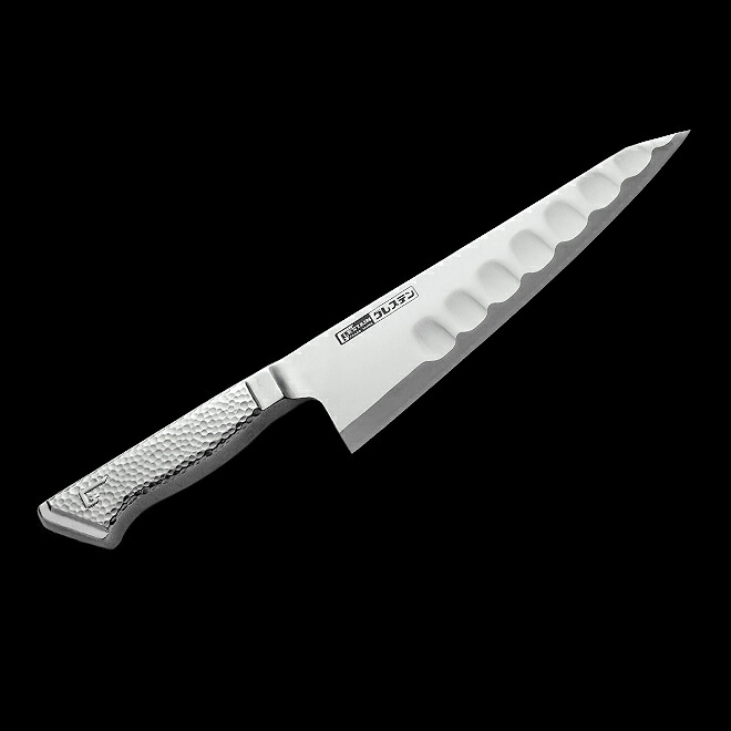 グレステン 　プロフェッショナルナイフ ステンレスハンドル　420TM ガラスキ19cm 【送料無料/新潟の包丁/ディンプル/高級包丁/一流シェフ愛用/驚きの切れ味/トマトがきれいに切れる/刃離れ/日本製】 モデル変更によりGマークは入っておりません