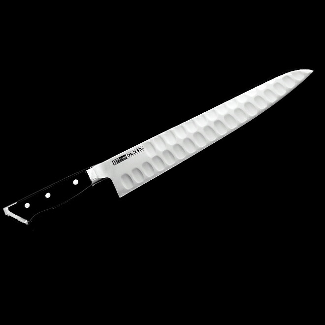 グレステン 　プロフェッショナルナイフ 積層強化木ツバ付ハンドル　730TK 牛刀30cm 【送料無料/新潟の包丁/ディンプル/高級包丁/一流シェフ愛用/驚きの切れ味/トマトがきれいに切れる/刃離れ/日本製】 モデル変更によりGマークは入っておりません。