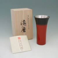 シングルカップＬ（1客）（赤彩）（桐箱入り）