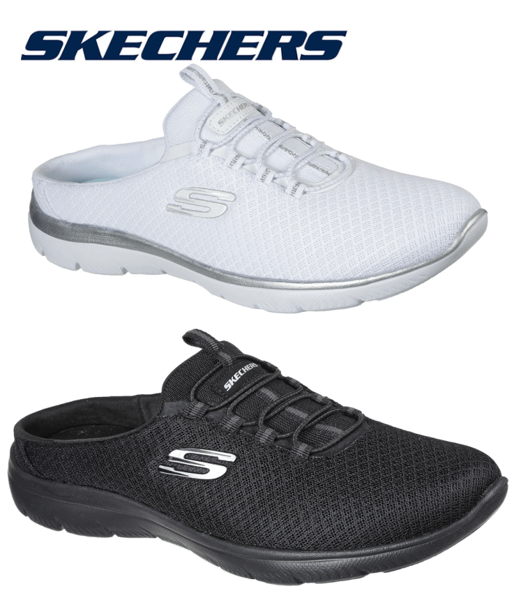 スケッチャーズ レディース サボ サンダル サミット スフィフト ステップ Summits Swift Step かわいい おしゃれ 女性 靴 カジュアルシューズ スリッポン オフィス履き ラメ ブラック ホワイト 白 黒 k Wsl プレゼント 22cm 23cm 24cm 25cm 100 安い