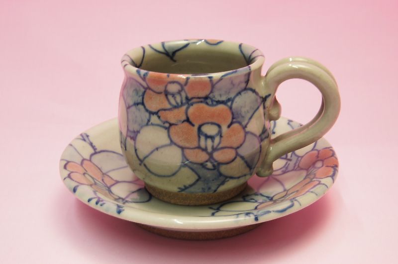 椿　コーヒー碗皿（黒田赫三郎）