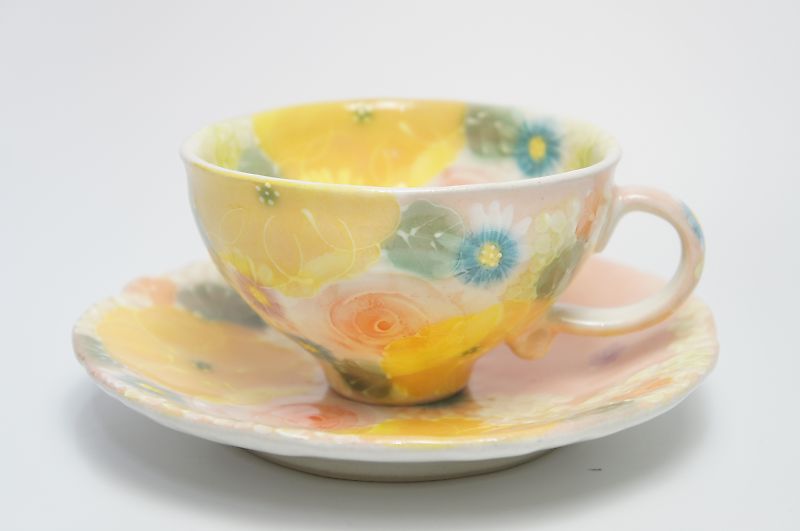 ゆずりは 間取黄花紋 碗皿\u003cBR\u003e