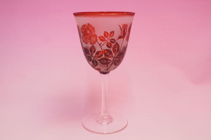 【楽天市場】赤バラ ワイングラス：食器のみつはた