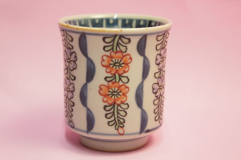 楽天市場】六代 佐藤走波 染錦草花文 湯呑5客揃 : 食器のみつはた