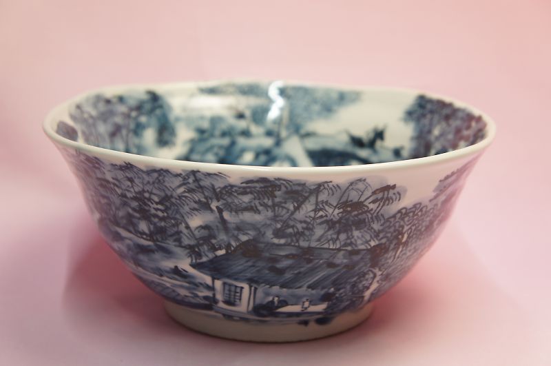 六齋窯 村田幸之介 染付風景 鉢\u003cBR\u003e