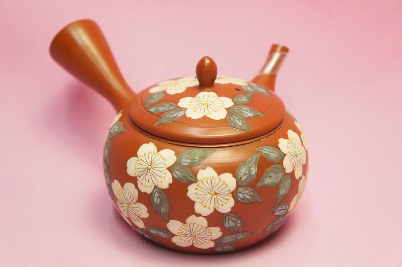 朱泥黄桜　手造り急須｜食器のみつはた