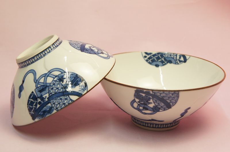 染錦古紋 組飯碗\u003cBR\u003e【お茶碗 上げ米茶碗】