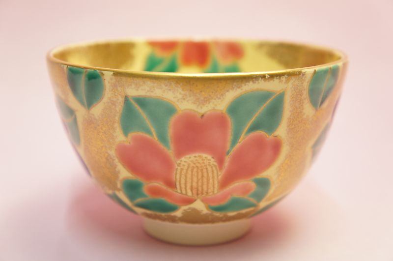 仁清椿　抹茶碗
