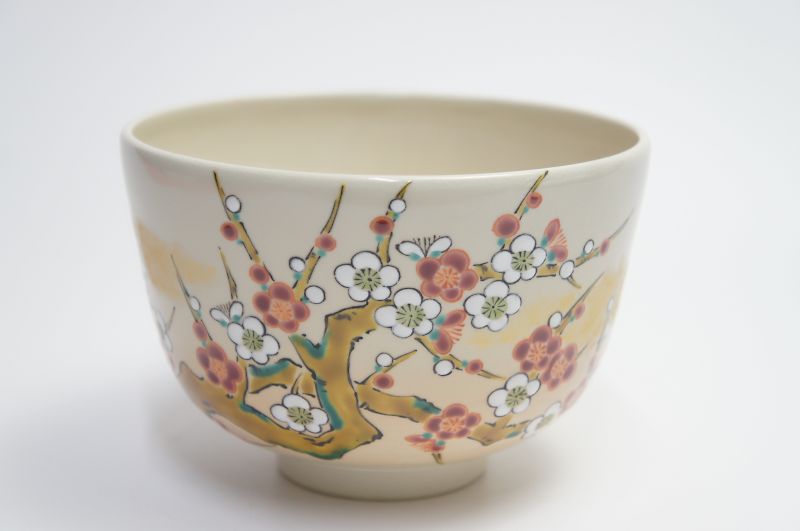 紅白梅　抹茶碗｜食器のみつはた 14,850円
