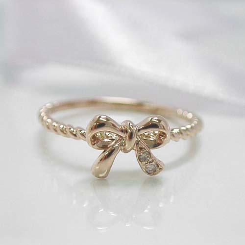 ピンクゴールド リボンモチーフリング 楽天市場】リボンモチーフ レディース ピンキーリング