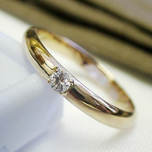 0.1ct ダイヤモンド K18 ピンクゴールド リング｜Graceみわ