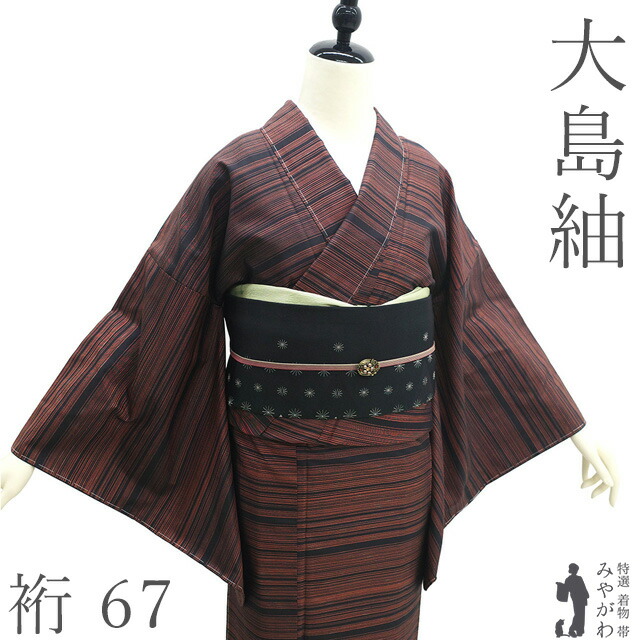 平紬 着物 未使用 正絹 袷 手ぼかし染 グレー 茶グレー こげ茶 カジュアル 新古品 仕立て上がり 身丈158 裄丈67 Ｍサイズ みやがわ sb16851 平紬 着物 未使用 正絹 袷 手ぼかし染 グレー 茶グレー こげ茶