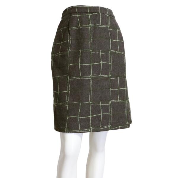 美品【中古】ランバン LANVIN ラップキュロットパンツ キュロットパンツ パンツ レディース 表記 40号 11号 L 相当 茶 ブラウン 黄緑 毛 ウール チェック柄 格子柄 膝丈 ひざ丈 暖か ふっくら 大人 上品 女性 お出掛け 秋 冬 秋冬 ボトムス 20代 30代 40代 22,464円