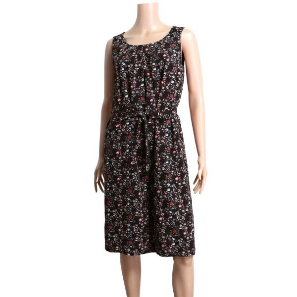 新品同様【中古】ローラアシュレイ LAURA ASHLEY ノースリーブワンピース 膝丈ワンピース ワンピース レディース 表記 9号 M 38号 相当 古着 茶 ブラウン 美花柄 お花 伸縮性 ストレッチ 膝丈 ひざ丈 ノースリーブ かわいい おしゃれ お出掛け 春 夏 春夏 40代 50代 60代｜フルフルマーケット