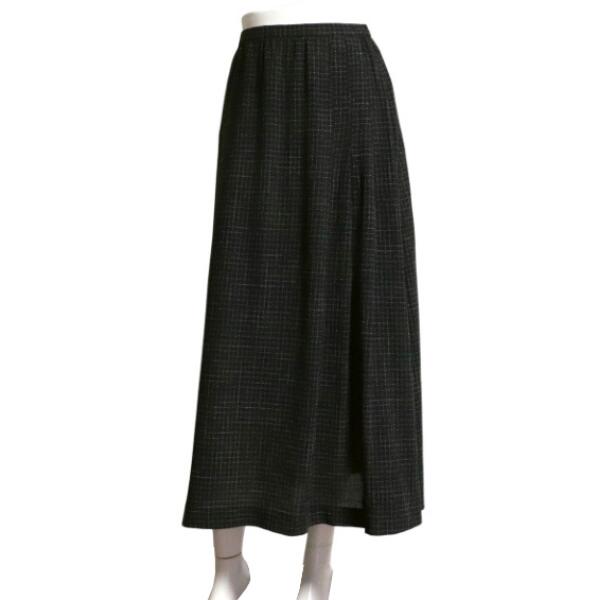 美品【中古】群言堂 石見銀山 フレアスカート ロングスカート スカート レディース 7号~9号 S~M 相当 古着 黒 ブラック 綿 コットン 和モダン美柄 ロング丈 薄手 上品 大人 お出掛け 40代 50代 60代 春 夏 春夏 ボトムス 日本製|フルフルマーケット