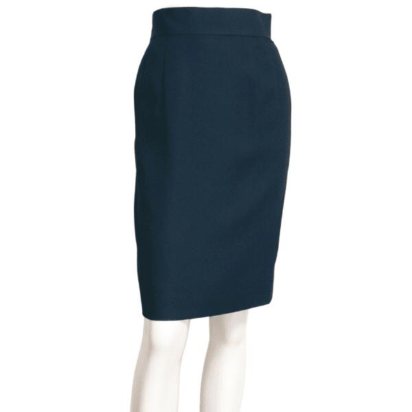 美品【中古】モスキーノ MOSCHINO タイトスカート 膝丈スカート スカート レディース 表記 9号 M 38号 相当 紺 ネイビー シンプル 無地 伸縮性 ストレッチ性 膝丈 ひざ丈 上品 大人 女性 オフィス 春 夏 秋 春夏秋 ボトムス 40代 50代 60代