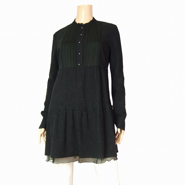 レディースファッション ワンピース Street Scervino 中古 シェルビーノストリート イタリア製ワンピース チュニック トップス レディース 春秋向け 刺繍 黒 I40号 9号 38号 Mサイズ相当 高価値セリー