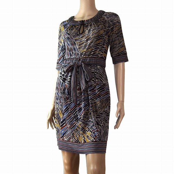 未使用☆　BCBG　ワンピース　ジャージレース柄装飾プリント　ピンクベージュ☆ ピンク系 BCBG MAXAZRIA(ビーシービージーマックスアズリア