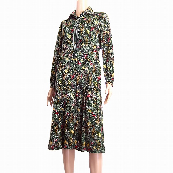 ちぐさボーベル 春秋向け100 美品 表記11号 40号 L相当 大人クラシカルワンピース 3980円以上送料無料 中古 Bowbell 長袖 薄手ウール 春秋向け100 昭和レトロ レディース ブランド古着 表記11号 40号 L相当 緑 薄手ウール フルフルマーケット