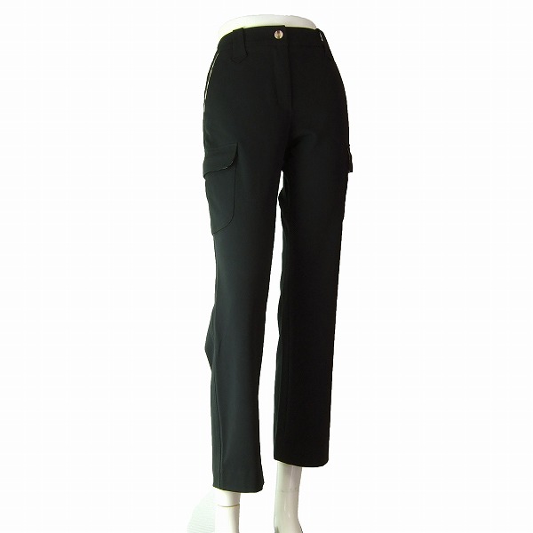 新品同様【中古】ダックス DAKS 素敵な美脚カーゴパンツ (9号/Mサイズ相当) 黒/ブラック ストレッチ素材 チェック柄 お出掛け 春夏向け ボトムス レディース｜フルフルマーケット