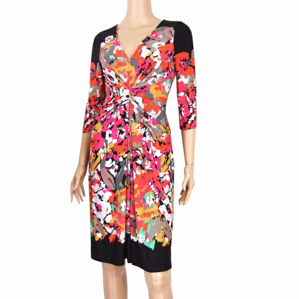未使用☆　BCBG　ワンピース　ジャージレース柄装飾プリント　ピンクベージュ☆ ピンク系 BCBG MAXAZRIA(ビーシービージーマックスアズリア