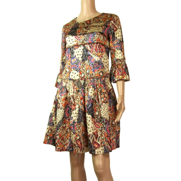 保障できる ドレス 優美ワンピース Prada ミュウミュウ 中古 Miumiu 表記42号 9 11号相当 レディース 結婚披露宴 パーティ 春夏秋向け イタリア製 美柄ラメ シルク混 ワンピース Madisonlf Com