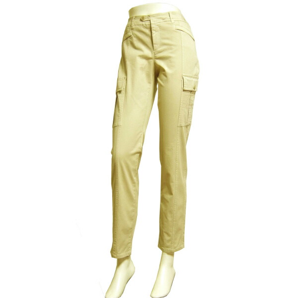 美品【中古】マックスマーラ WEEKEND Max Mara お洒落カーゴパンツ 大きめ 表記I44号(11号〜13号相当) ベージュ コットン お出掛け 春夏向け ボトムス レディース