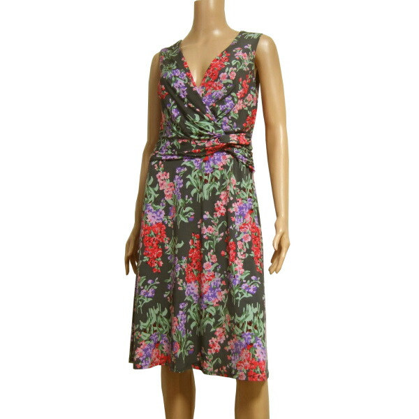 【新品タグ付き】ローラアシュレイ ワンピース　花柄　ノースリーブ　11号 LAURA ASHLEY - LAURA ASHLEY ローラアシュレイ 花柄ベルベット