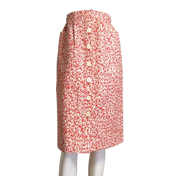 美品【中古】クリスチャンディオール プレタポルテ Christian Dior ラップスカート 巻きスカート タイトスカート 小さいサイズ XS S 7号 36号 相当 古着 赤 レッド 綿100 コットン レディース 春夏 春 夏 ボトムス 前開き 全開 大人 女性 40代 50代 おしゃれ｜フルフルマーケット