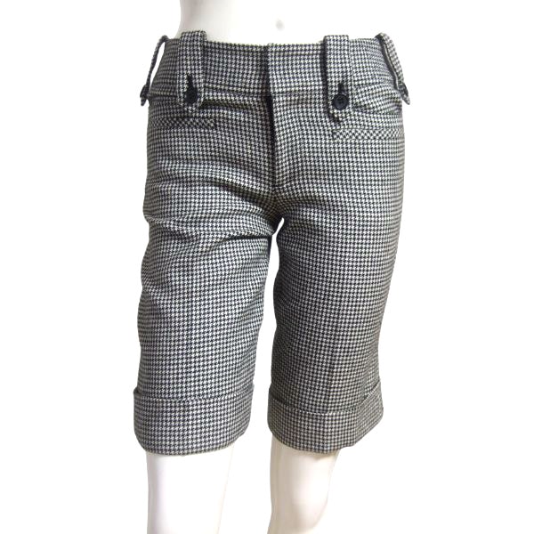 美品【中古】22オクトーブル 22OCTOBRE 東京スタイル キュロットパンツ キュロット ハーフパンツ 膝丈パンツ 小さいサイズ 小さい 表記 36号 S 7号 相当 古着 黒系 ブラック系 レディース 秋 冬 秋冬 ボトムス 千鳥格子 ひざ丈 膝丈 毛混 ウール 大人 女性 20代 30代