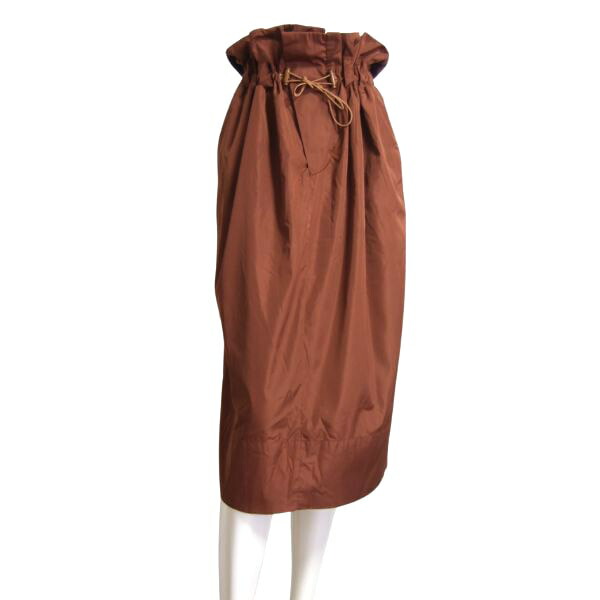 美品【中古】ステラマッカートニー STELLA McCARTNEY ロングスカート フレアスカート 小さいサイズ 小さい 表記 34号 5号 相当 茶 ブラウン レディース 春 夏 春夏 ボトムス 張り感 はり感 薄手 ゴム ドローコード シンプル 大人 女性 30代 40代|フルフルマーケット