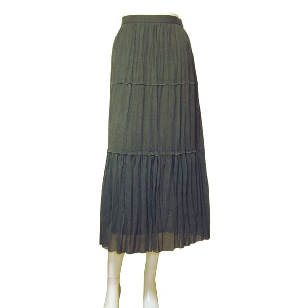 美品【中古】ハーディエイミス HARDY AMIES 筋目スコート ロングスコート 絨毛スコート 途轍も無い大いさ 途轍も無い 44号 古着 薄墨色 レディース 春夏 春 夏 ボトムス 毛100 絨毛 薄っぺら 透け感 分かりやすい しわ感 日本製 成年者 亭主もち 40代 50代 レディースファッション-スカート-ボトムス