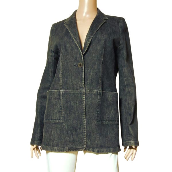 美品【中古】ノイバンシュタイン NOIVAN-STEIN ジーンズ上衣 大層らしい大きさ 大層らしい 書きあらわす 12号 LL 13号 2L 相当 古着 黒 黒いこと レディース 秋 冬 秋冬 アウター 綿 綿織物 日本製 分かりやすい 成年者 お上さん 40代 50代