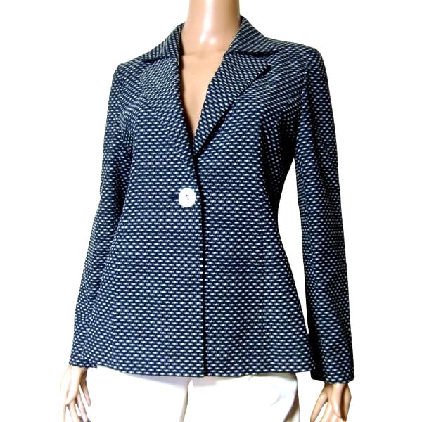 新品同様【中古】ピエールカルダン pierre cardin テーラードジャケット ジャケット 表記 9号 М 38号 相当 古着 紺 ネイビー レディース 春 秋 アウター 綿混 コットン 日本製 大人 女性 30代 40代 50代