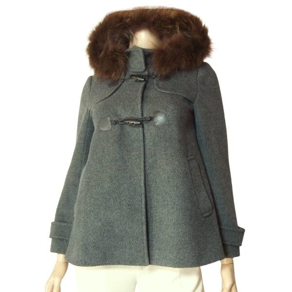 美品【中古】短い出し物 KUMIKYOKU オンワード樫山 羊毛厚地の外套 たわい無い大きさ たわい無い 書きあらわす S2号 S 7号 36号 相当 古着 薄墨色 レディース 秋 冬 秋冬 アウター 毛100 タヌキ毛皮 チャイニーズラクーンファー ボンネット 遊撃手丈 分かりやすい 成年者 お上さん 20代 30代
