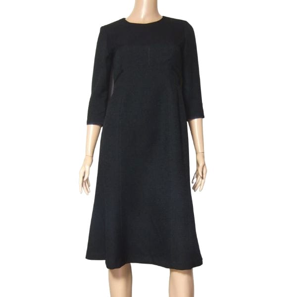 美品【中古】カルヴェン CARVEN 東京ソワール フォーマルワンピース ワンピース 小さいサイズ 小さい 表記 7号 36号 S 相当 古着 黒 ブラック レディース 春 夏 春夏 単品 7分袖 七分袖 日本製 単品 シンプル ミモレ丈 膝丈 ノーカラー 大人 女性 30代 40代 50代｜フルフルマーケット 21,150円
