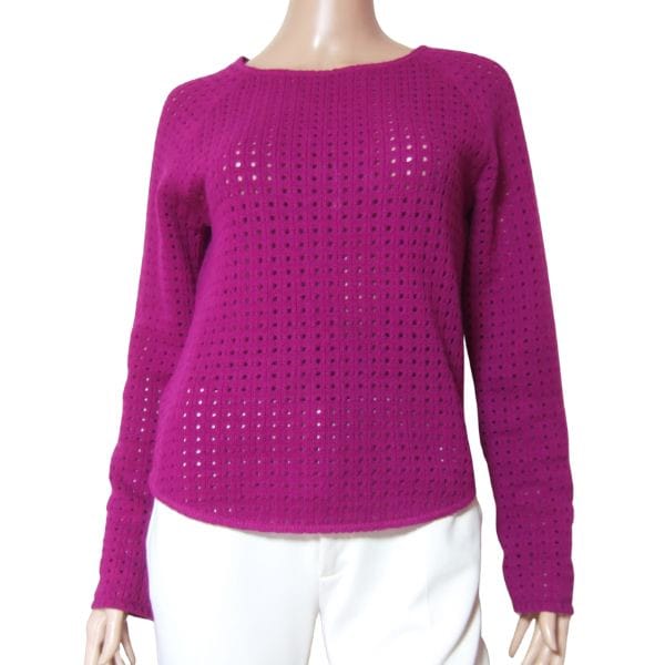 美品【中古】スポーツマックスコード SPORTMAX CODE マックスマーラ ニット イタリア製 表記 М 9号 38号 相当 古着 紫 パープル レディース 秋冬 秋 冬 トップス 長袖 透け感 ウール 毛 大人 女性 30代 40代 50代