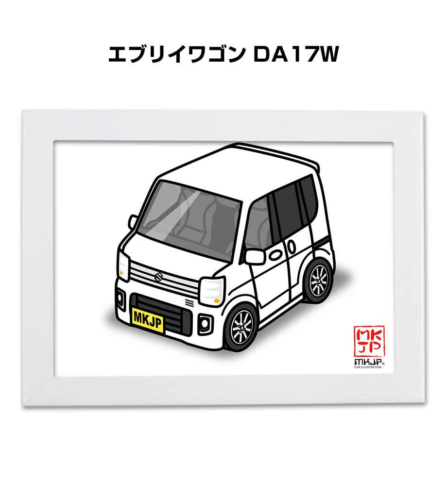 楽天市場 10 28 9 59まで ポイント 還元 イラストa5 フレーム付き プレゼント 車 納車 祝い 男性 彼氏 メンズ 誕生日 クリスマス スズキ エブリイワゴン Da17w 送料無料 メンテナンスdvdショップ Mkjp