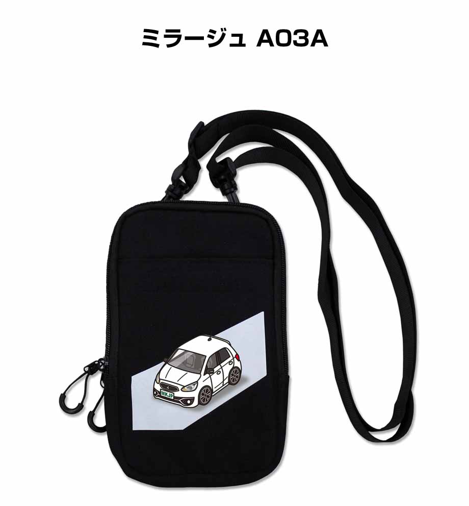 スマホショルダー バッグ スマホポーチ スマホ ショルダー ポーチ 車 車好き 祝い 納車 プレゼント ミツビシ ミラージュ A03A