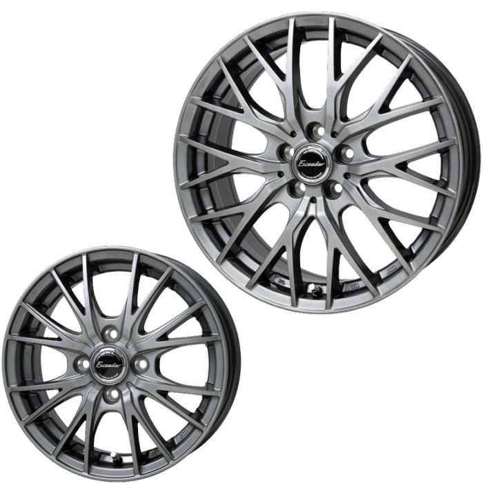 15インチ 5穴 114.3/100 6J エクシーダー E05 ダークシルバー ホイール単品 4本セット｜タイヤ・ホイール専門店　ミクスト
