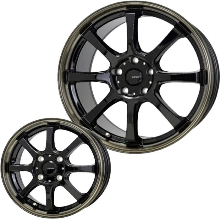 15インチ 4穴 100 4.5J ジースピード P-08 ブラック/ブロンズクリア ホイール単品 4本セット|タイヤ・ホイール専門店 ミクスト
