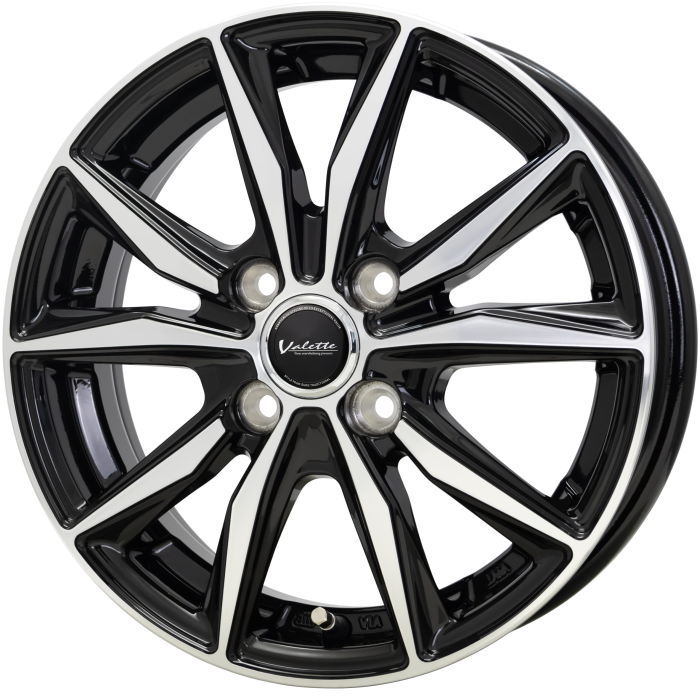 ホイール4本セット 15インチ 5.5J+45 4H-100 Valette Sting ブラックポリッシュ｜タイヤ・ホイール専門店　ミクスト