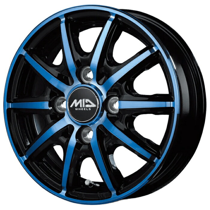 ホイール4本セット 12インチ 3.5B+42 4H-100 SCHNEIDER RX10-K クリスタルブルー|タイヤ・ホイール専門店 ミクスト