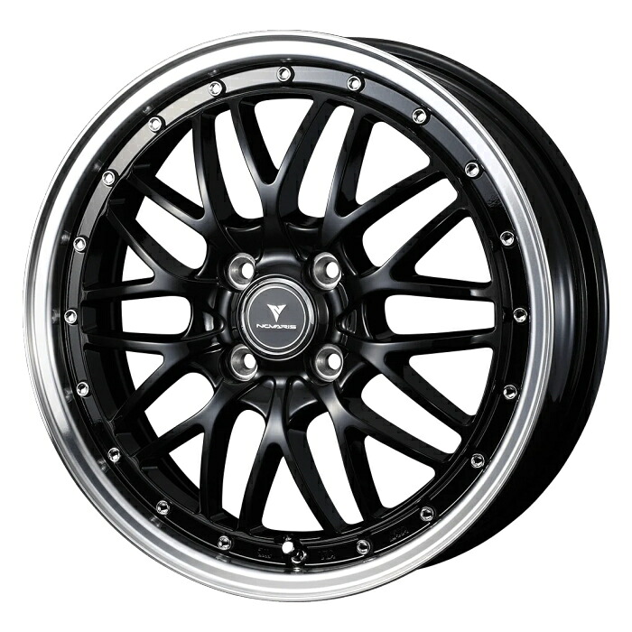 ホイール4本セット 15インチ 4.5J+45 4H-100 NOVARIS ASSETE M1 BLACK/RIMPOLISH|タイヤ・ホイール専門店 ミクスト