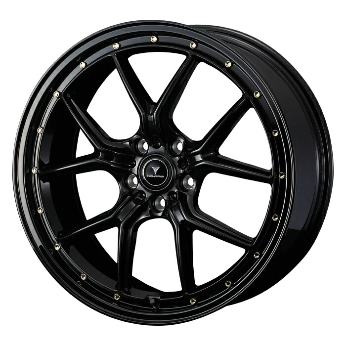 ホイール4本セット 18インチ 8J+42 5H-114.3 NOVARIS ASSETE S1 BLACK/GOLDピアス|タイヤ・ホイール専門店 ミクスト
