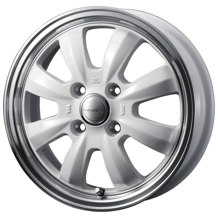 ホイール4本セット 15インチ 4.5J+45 4H-100 GYRAFT 8S WHITE/RIMPOLISH｜タイヤ・ホイール専門店　ミクスト